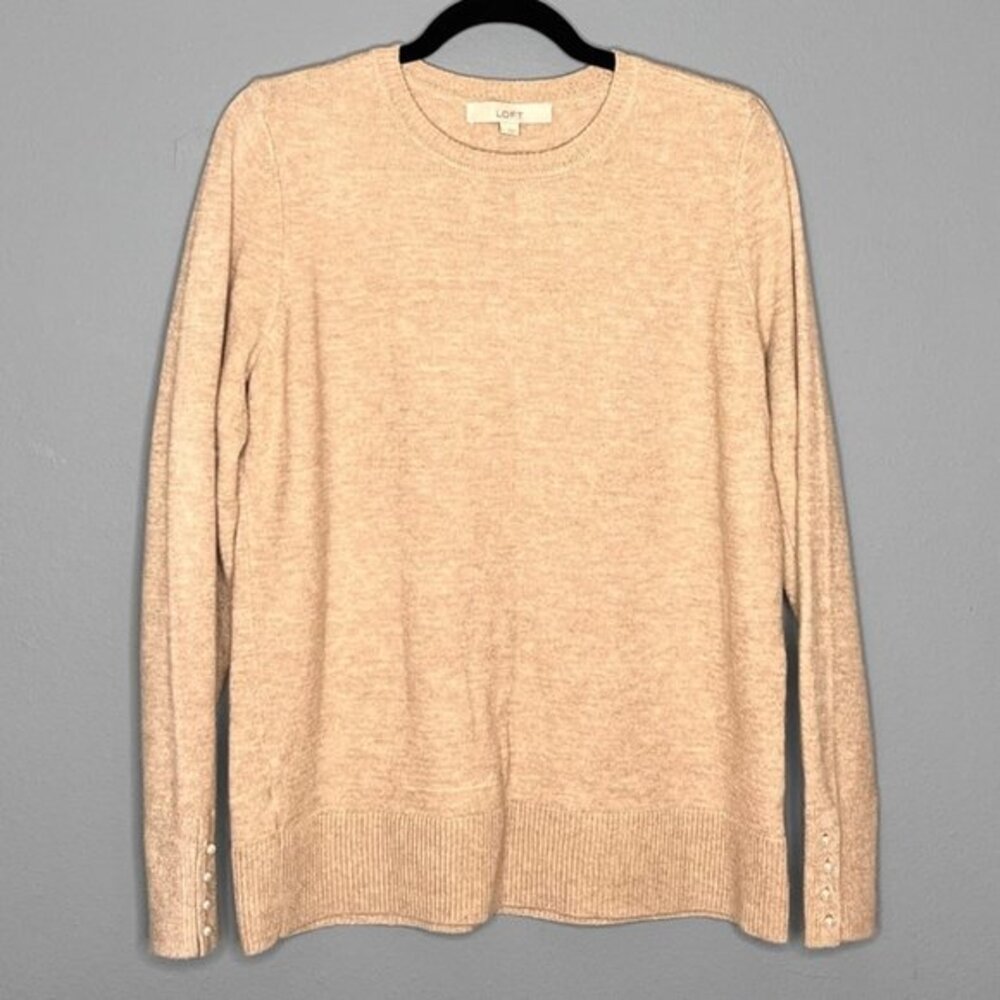 LOFT | Pearl Sleeve Accent Sweater​